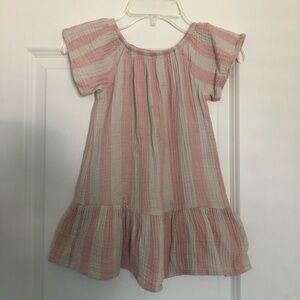 Grayson Mini Pink and Off White Cotton Gauze Dress